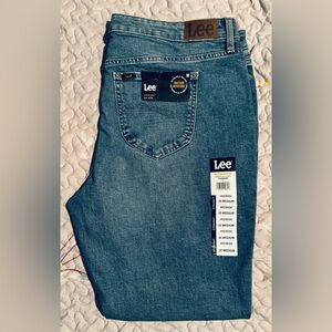 Lee Mid Rise Friction resistant Straight Leg Blue Denim Jeans